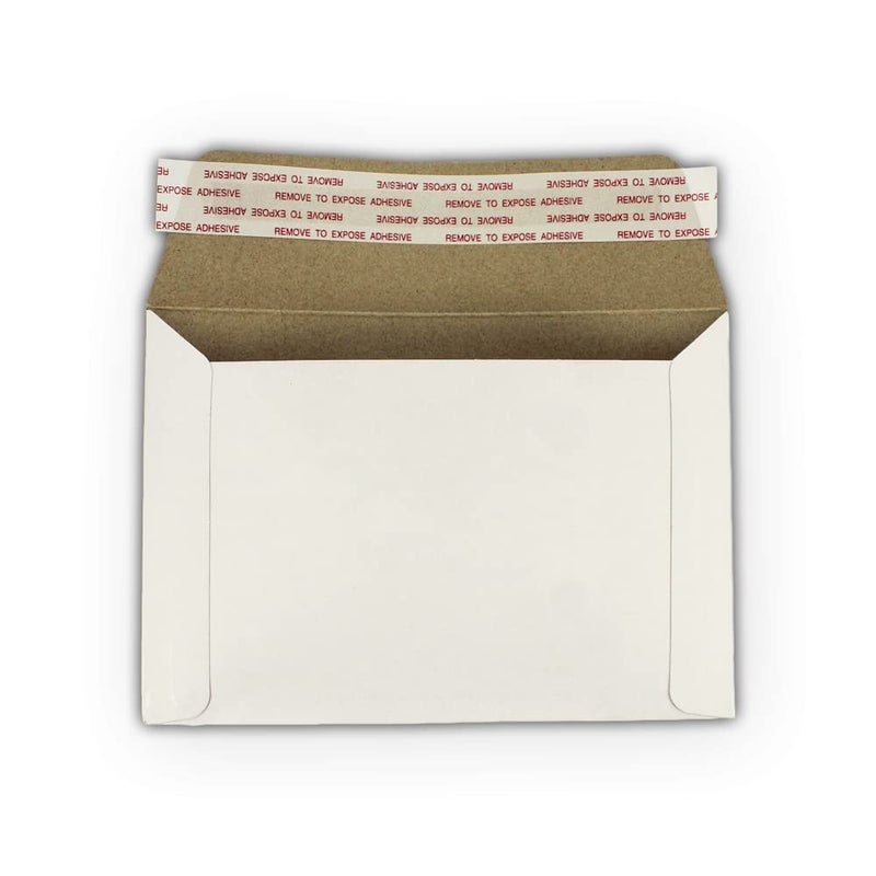 EcoSwift 75 EcoSwift 6.5 x 4.5 Rigid Photo Mailers Stay Flats White Cardboard Self Seal Envelopes - Image 3